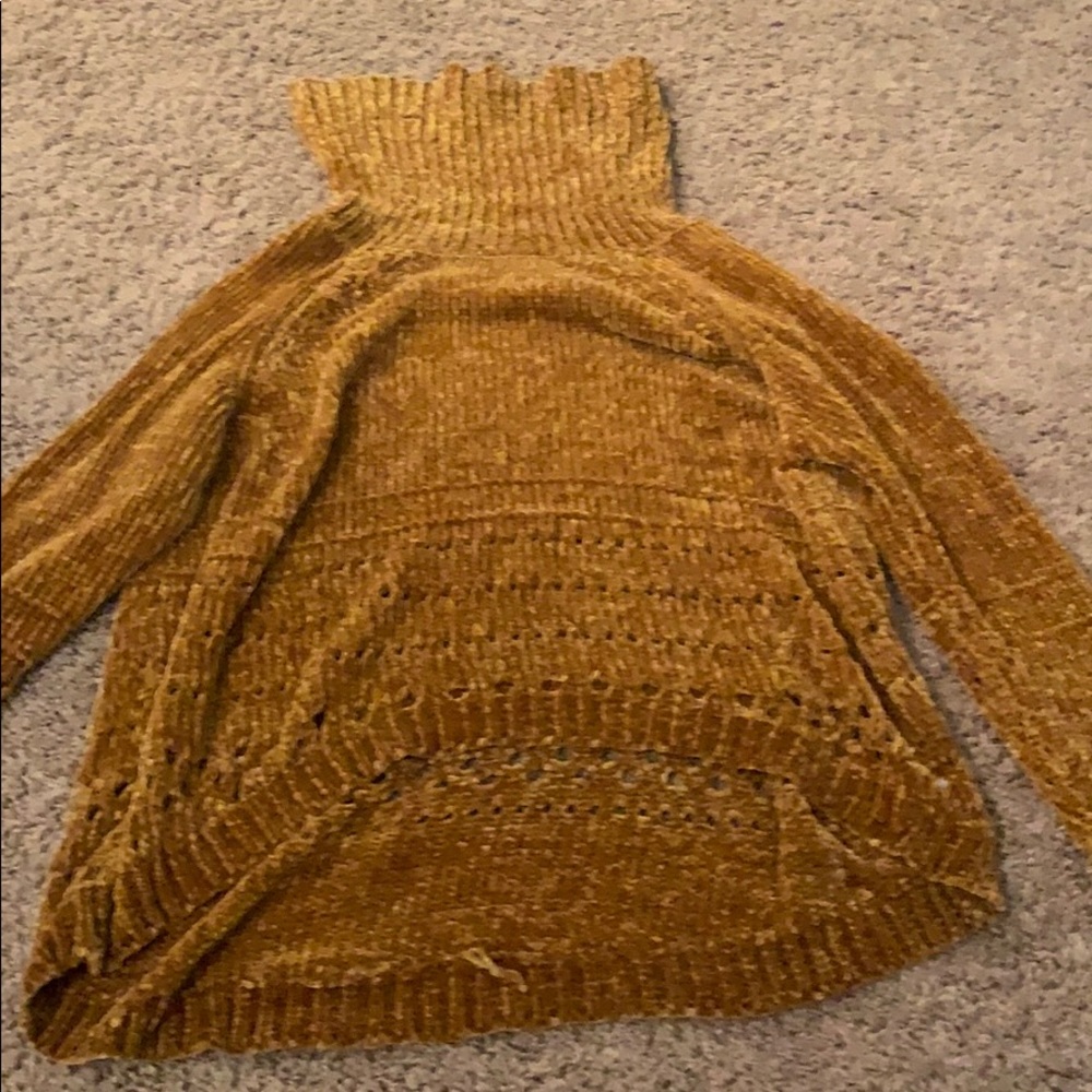 Gold turtleneck sweater